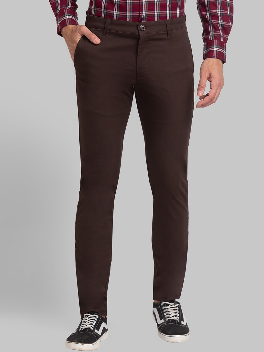 

Parx Men Slim Fit Trousers, Brown