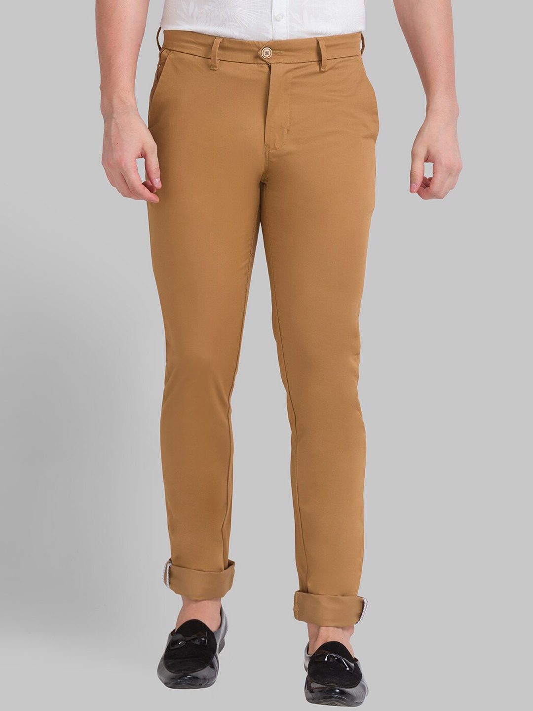 

Parx Men Slim Fit Trousers, Khaki