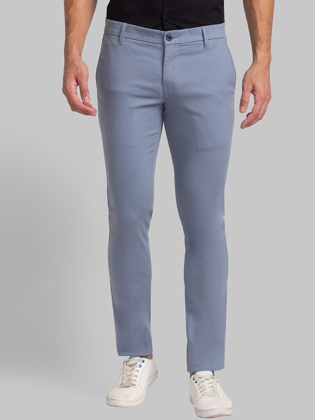 

Parx Men Slim Fit Trousers, Blue