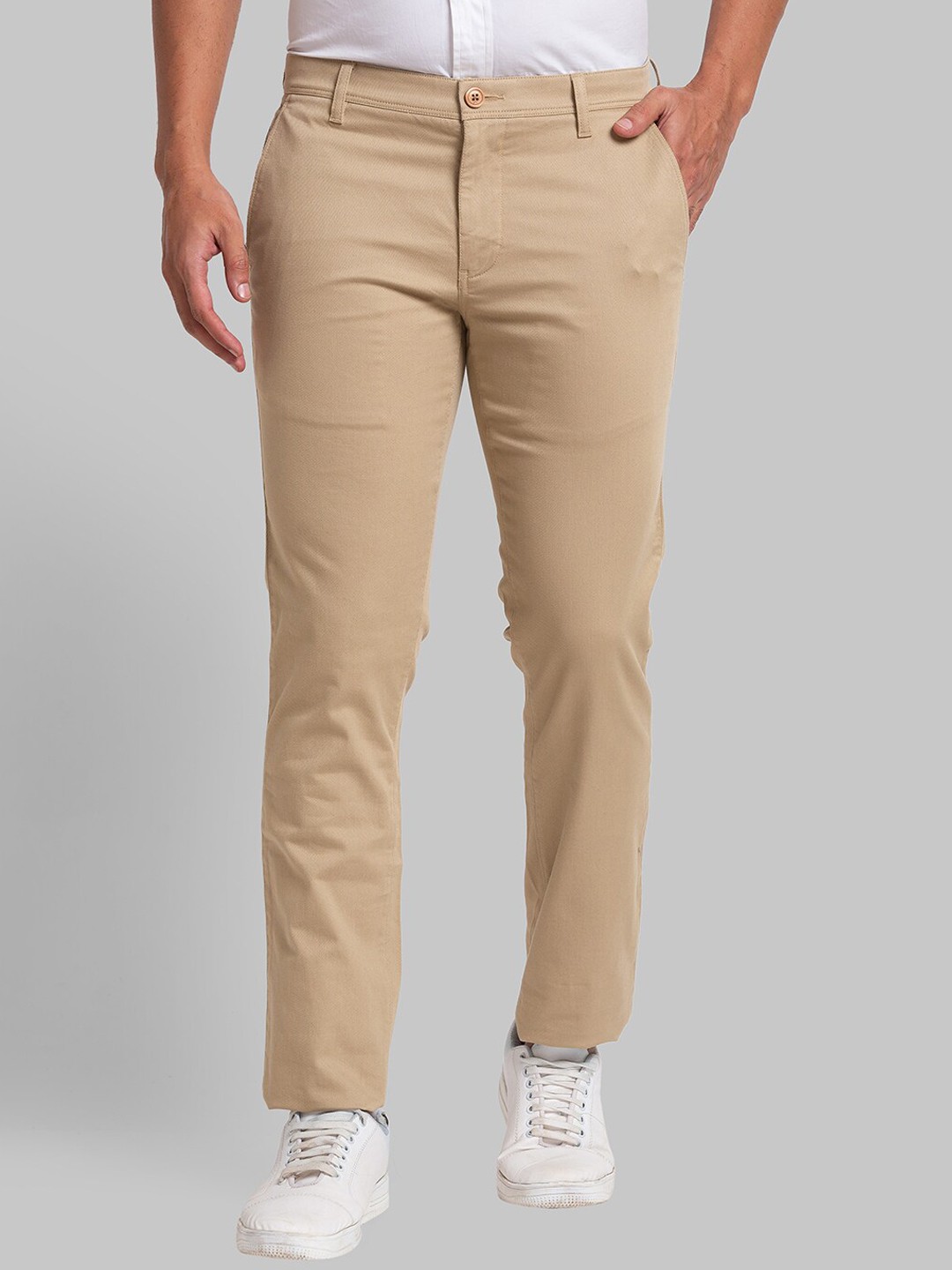 

Parx Men Tapered Fit Trousers, Khaki