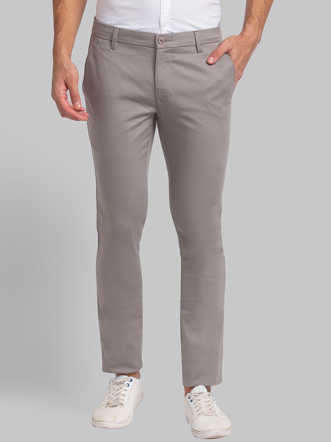 

Parx Men Slim Fit Trousers, Grey
