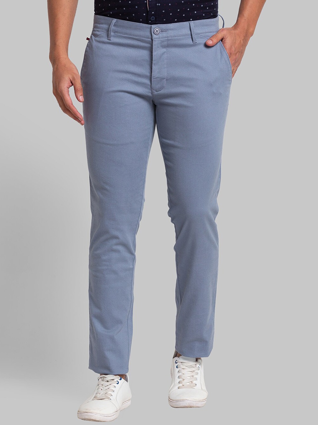 

Parx Men Tapered Fit Trousers, Blue