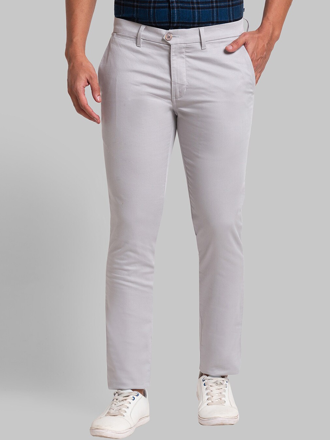 

Parx Men Mid-Rise Slim Fit Trouser, Grey