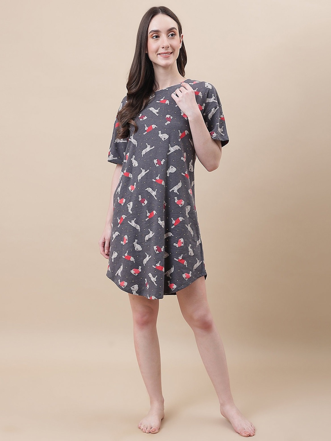 

Marks & Spencer Conversational Printed Nightdress, Charcoal