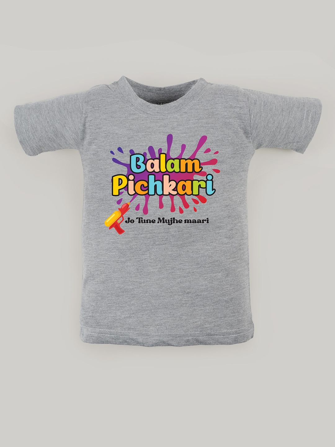 

FFLIRTYGO Kids Typography Printed Pure Cotton T-shirt, Grey