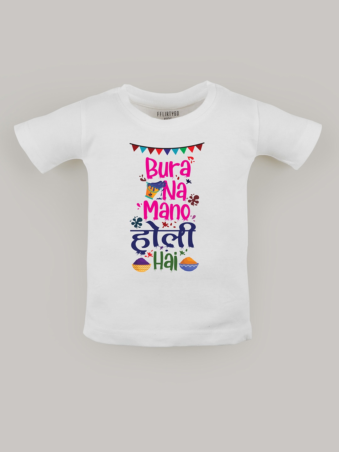 

FFLIRTYGO Kids Typography Printed T-shirt, White