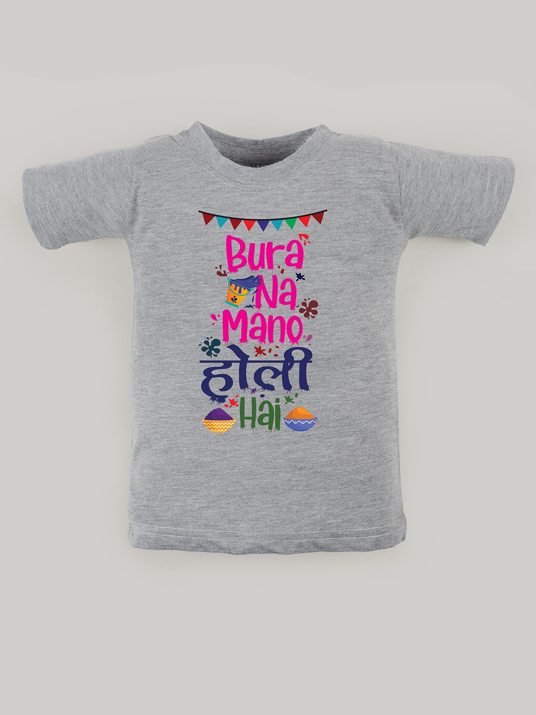 

FFLIRTYGO Kids Typography Printed Cotton T-shirt, Grey