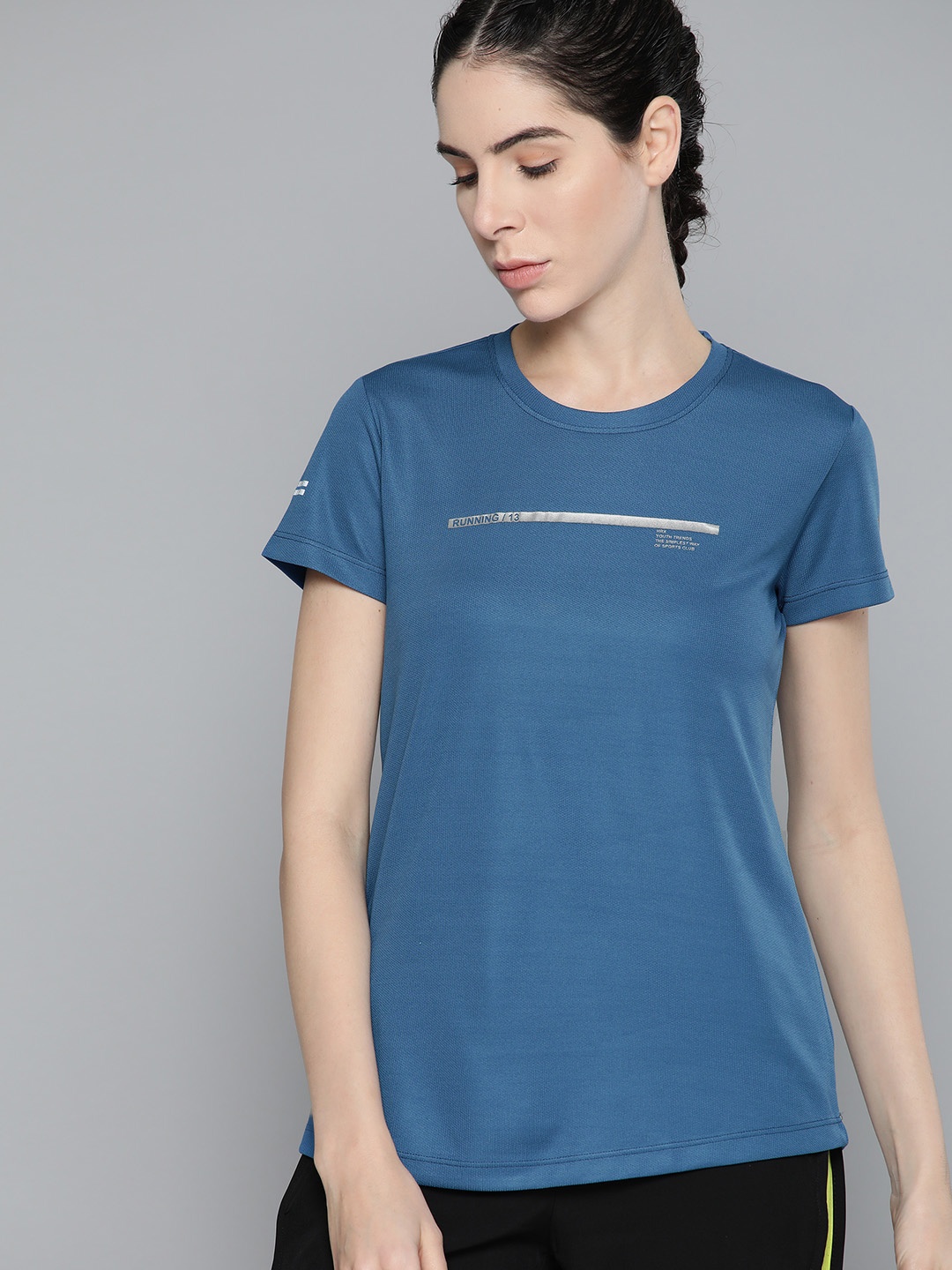 

HRX by Hrithik Roshan Rapid-Dry Sports Training T-shirt, Blue