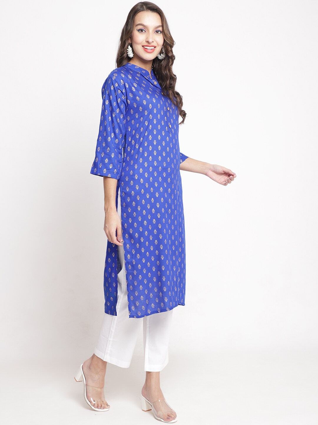 

GRACIT Women Floral Printed Kurta, Blue