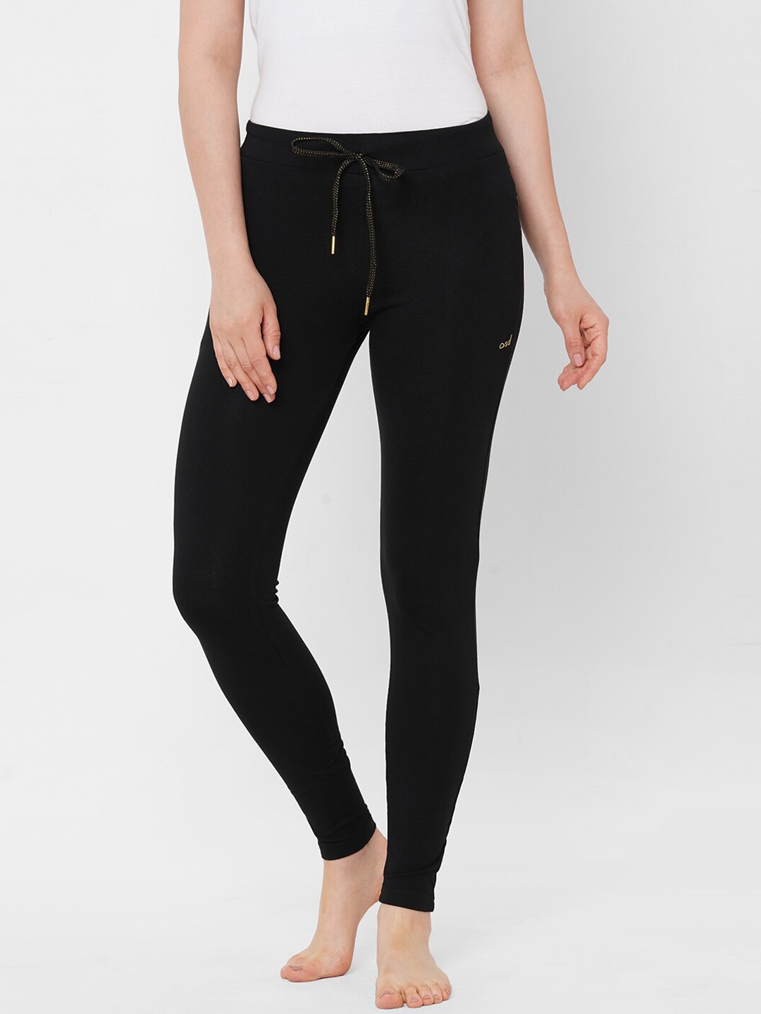 

Sweet Dreams Women Cotton Slim-Fit Lounge Pants, Black