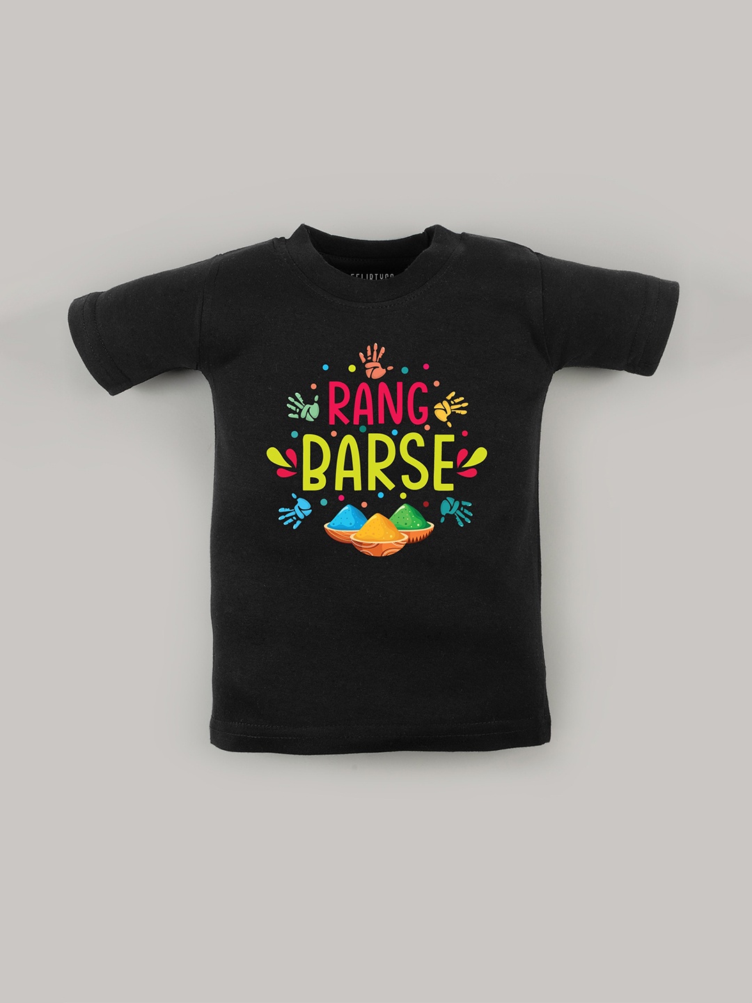 

FFLIRTYGO Kids Typography Printed Cotton T-shirt, Black