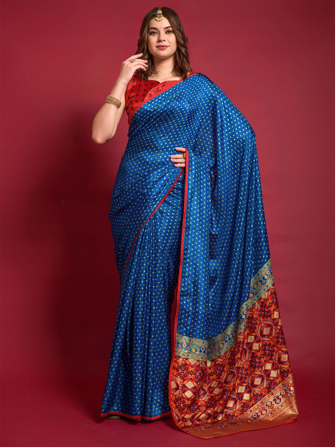 

Kalista Ethnic Motifs Woven Design Banarasi Saree, Blue