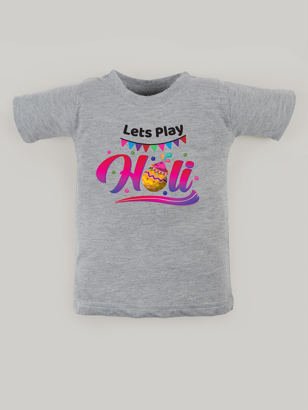 

FFLIRTYGO Kids Typography Printed Cotton T-shirt, Grey