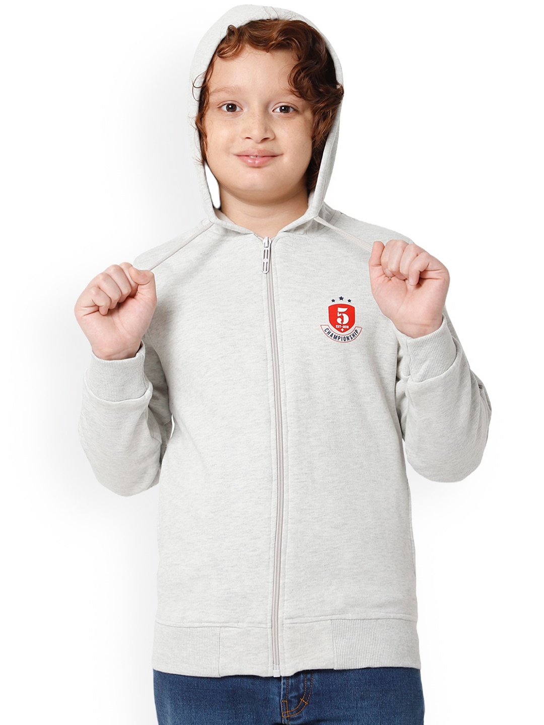 

PROTEENS Boys Hooded Long Sleeves Fleece Bomber Jacket, Grey
