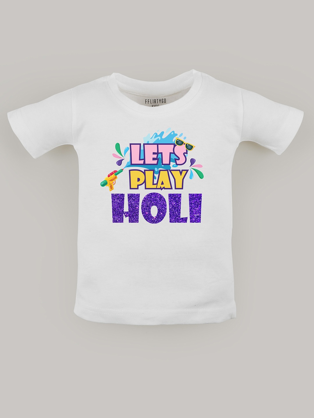 

FFLIRTYGO Kids Typography Printed Pure Cotton T-shirt, White