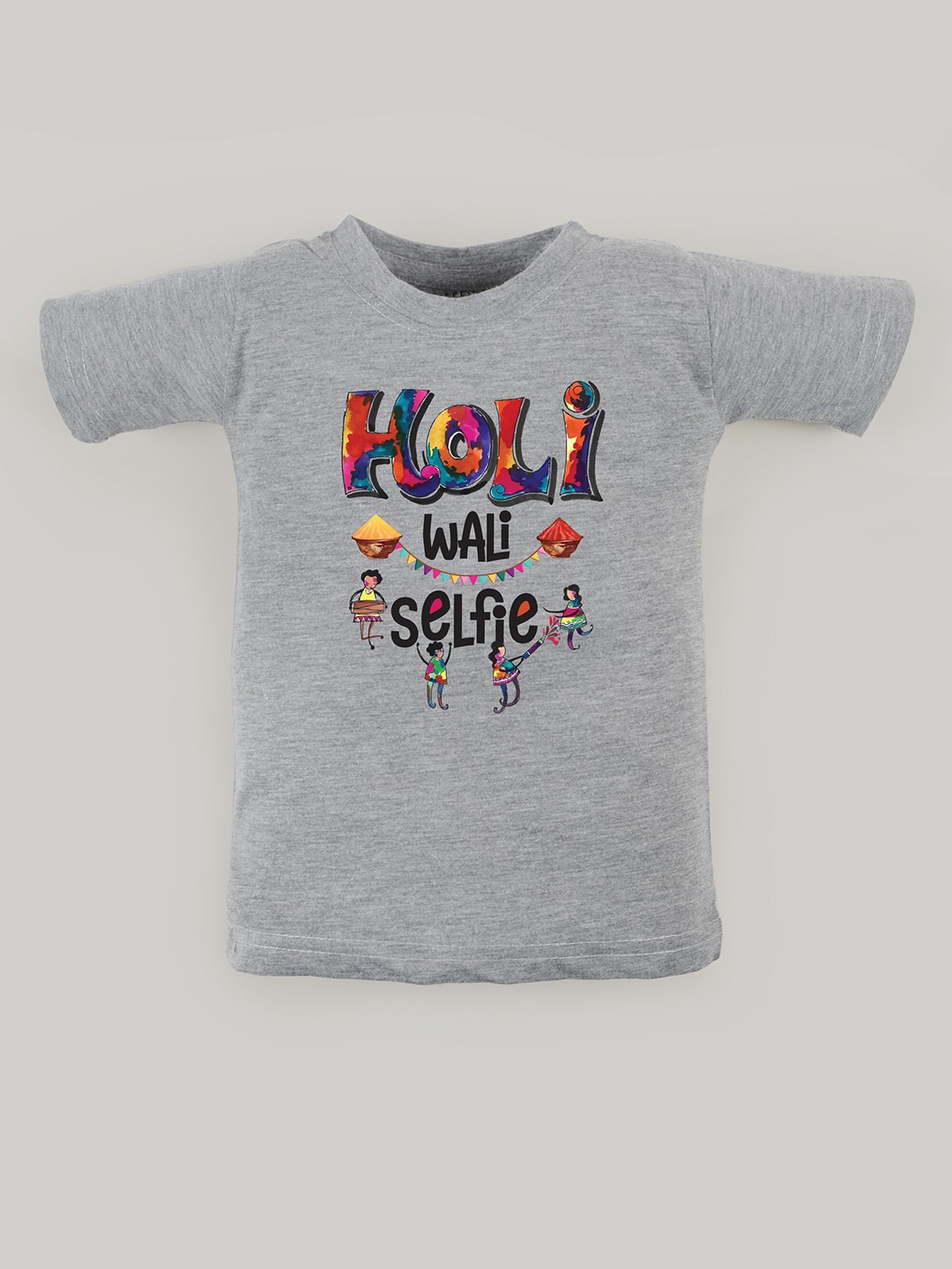 

FFLIRTYGO Kids Typography Printed Cotton T-shirt, Grey