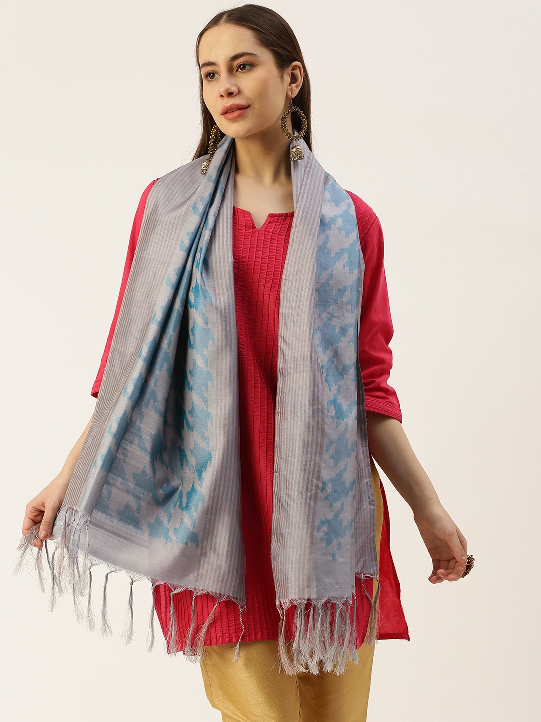 

ASVA Abstract Printed Scarf, Grey