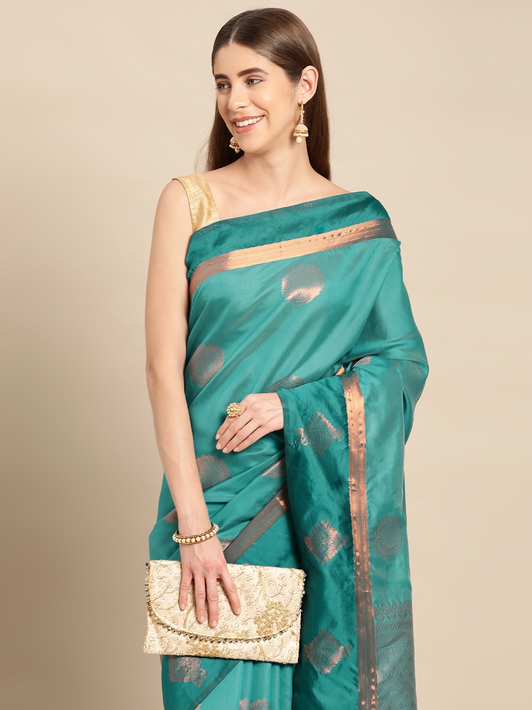 

Pothys Woven Design Ethnic Motifs Zari Art Silk Saree, Green