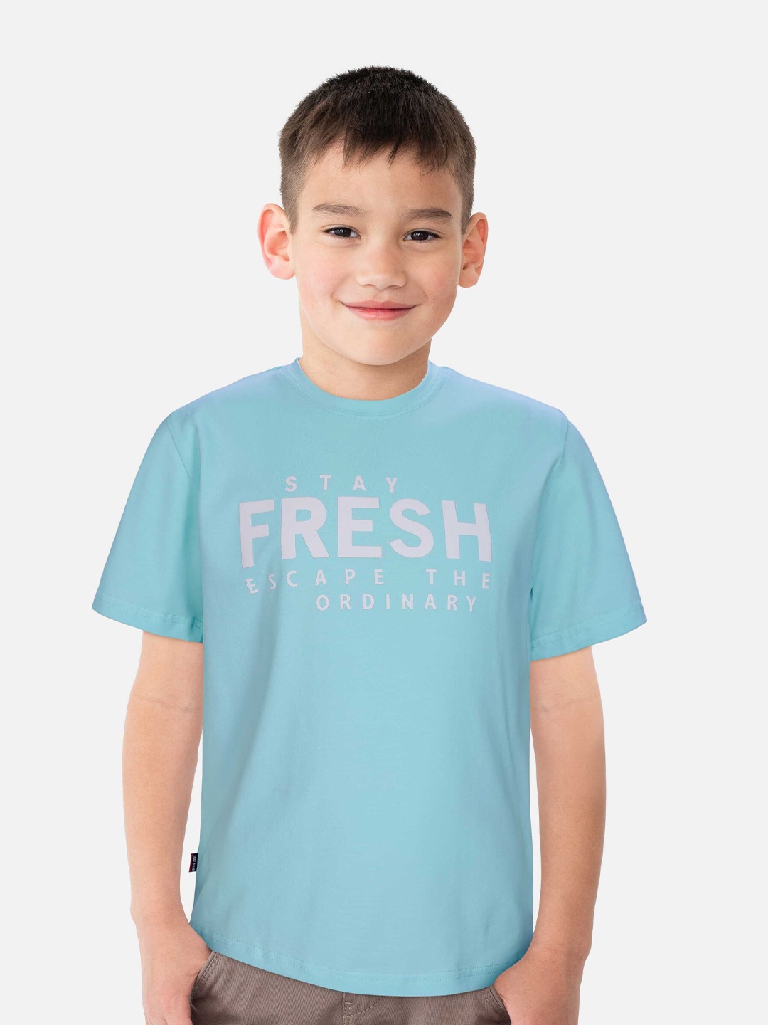 

Gini and Jony Infant Boys Typography Printed Cotton T-shirt, Blue