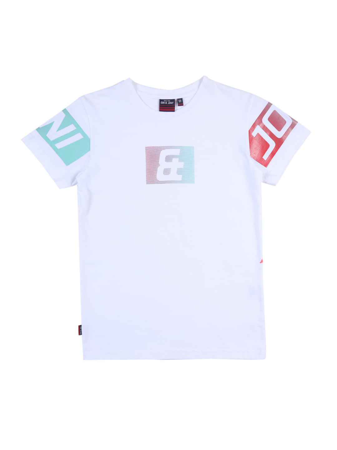 

Gini and Jony Boys Brand Logo Cotton T-shirt, White