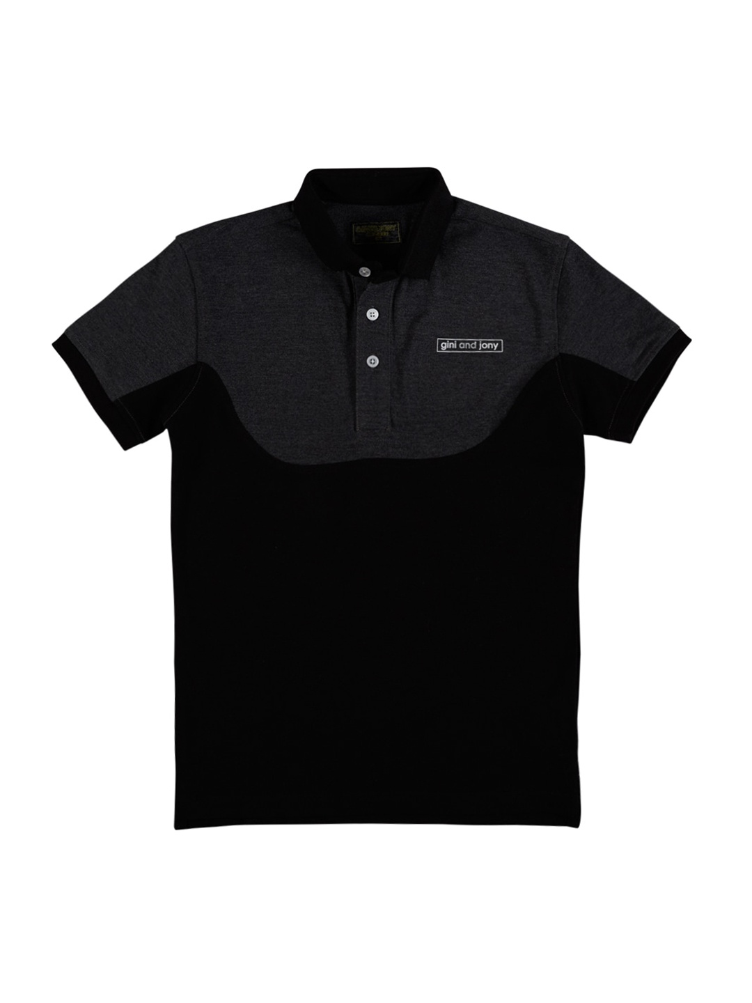 

Gini and Jony Boys Polo Collar Cotton T-shirt, Black