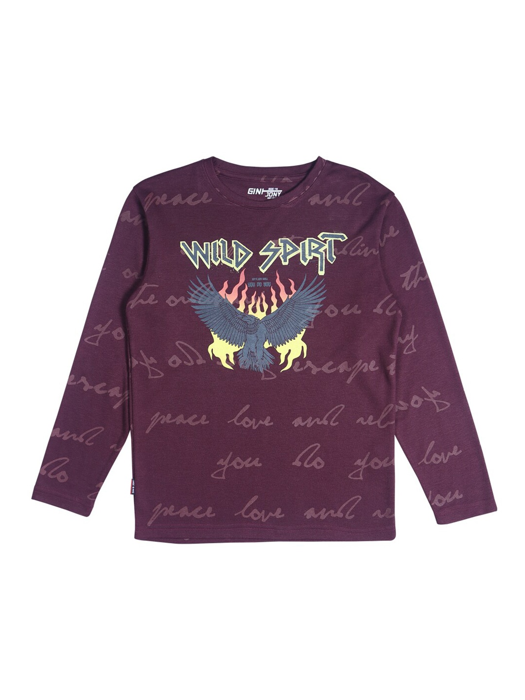 

Gini and Jony Infant Boys Typography Printed Cotton T-shirt, Purple