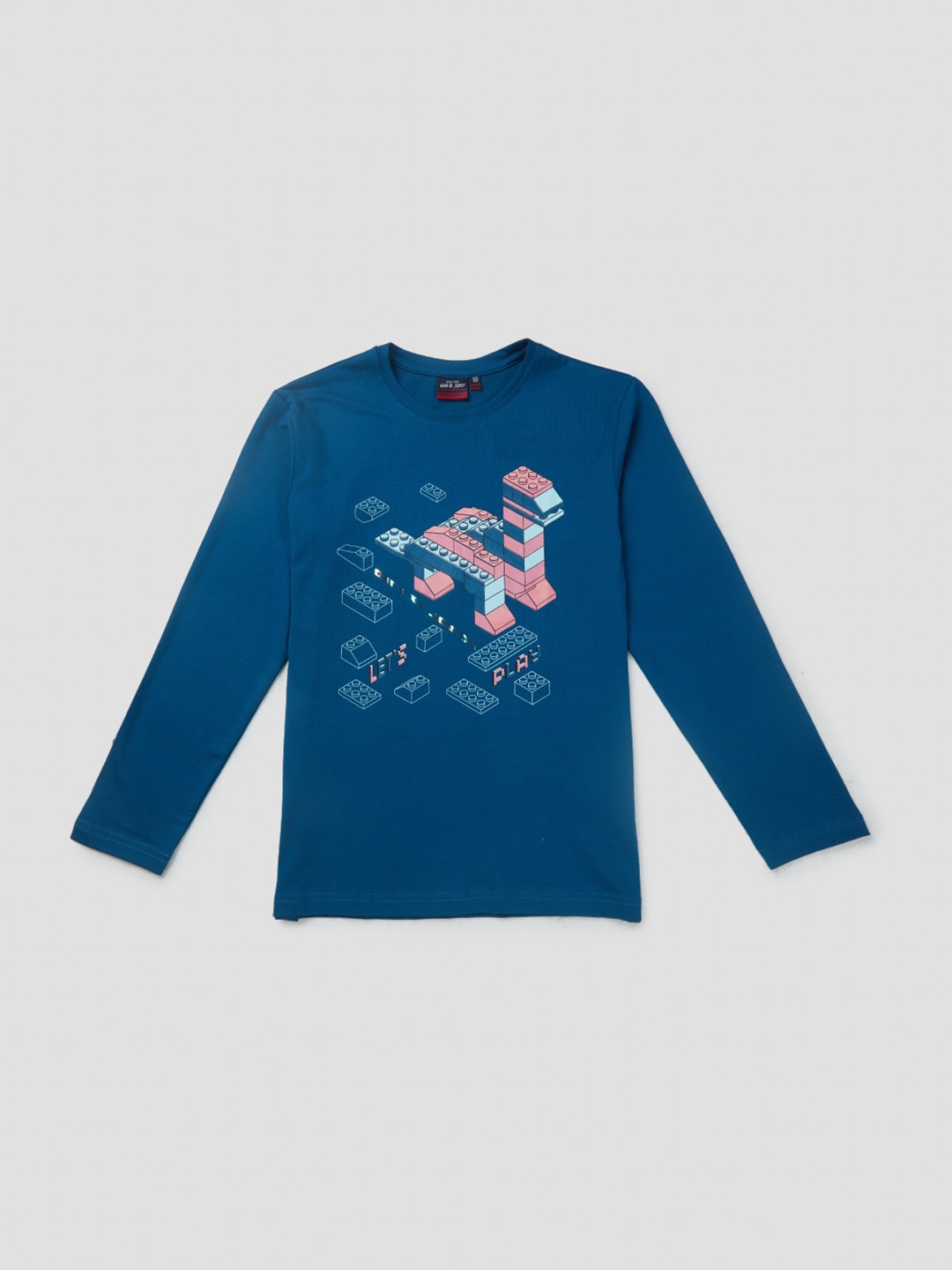 

Gini and Jony Infant Boys Conversational Printed Cotton T-shirt, Blue