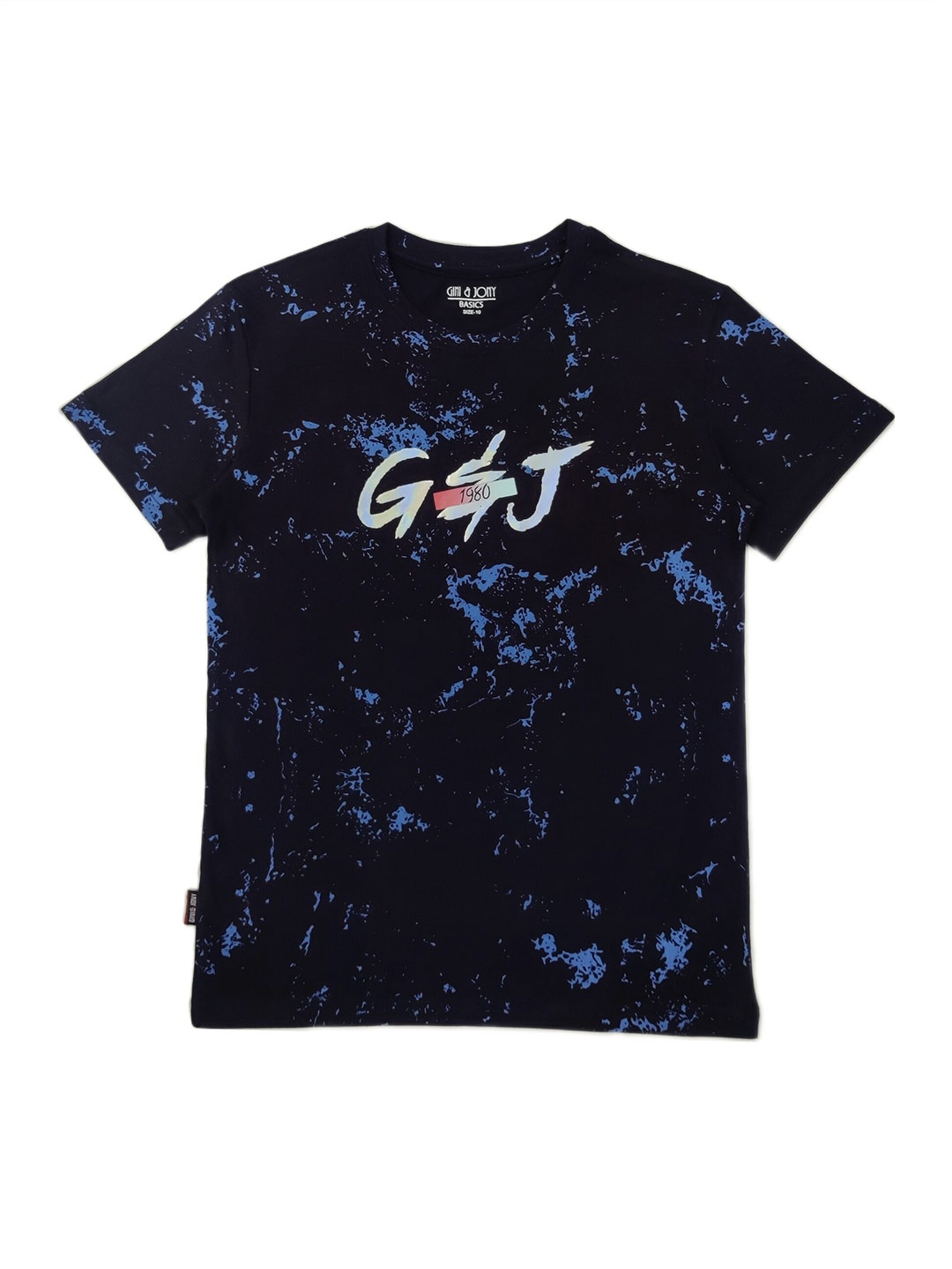 

Gini and Jony Boys Typograpgy & Abstract Printed Cotton T-shirt, Navy blue
