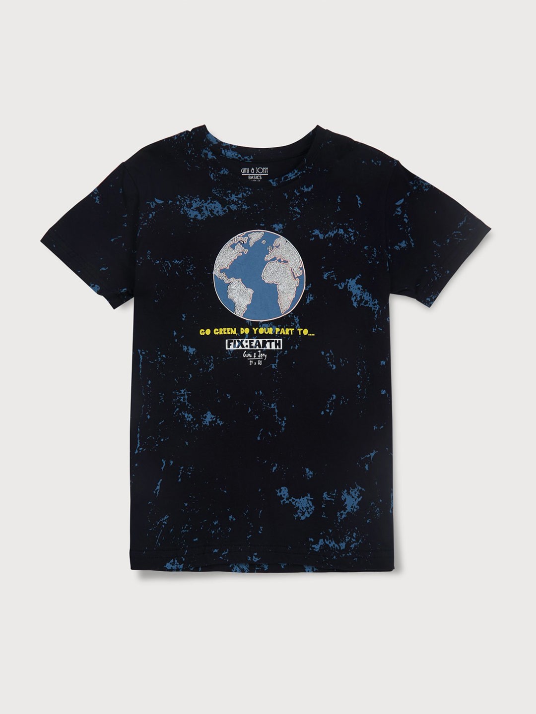 

Gini and Jony Boys Graphic Printed Cotton T-shirt, Navy blue