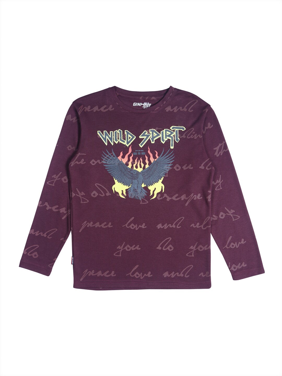 

Gini and Jony Boys Graphic Printed Cotton T-shirt, Purple