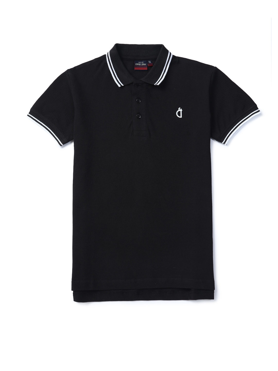 

Gini and Jony Boys Polo Collar Cotton T-shirt, Black