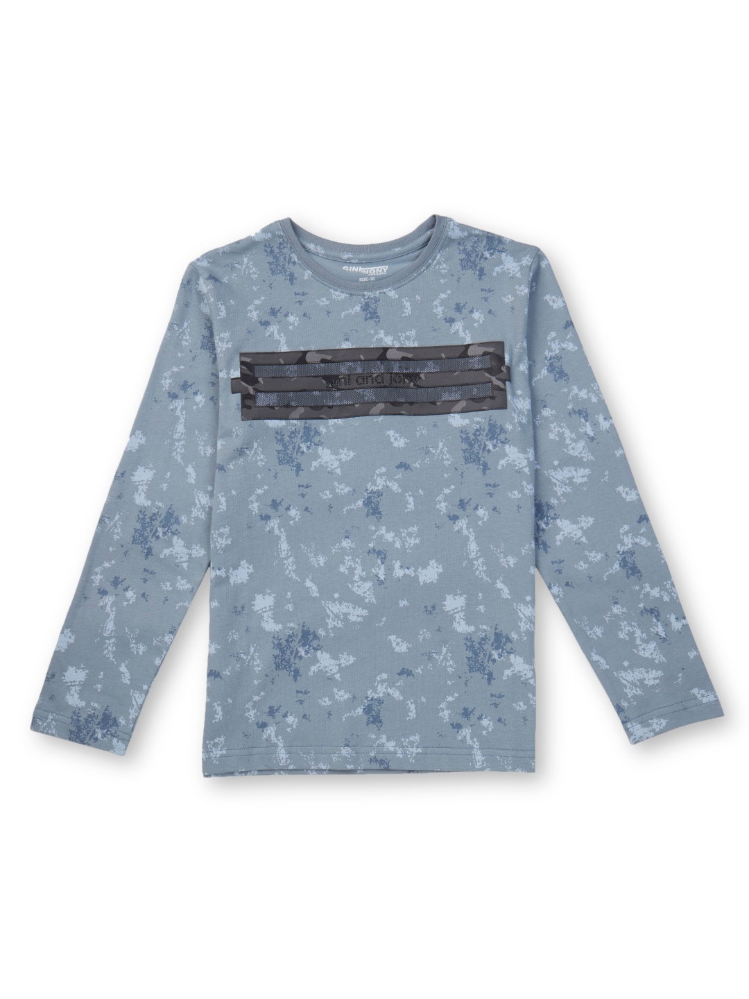 

Gini and Jony Boys Printed Applique Cotton T-shirt, Grey