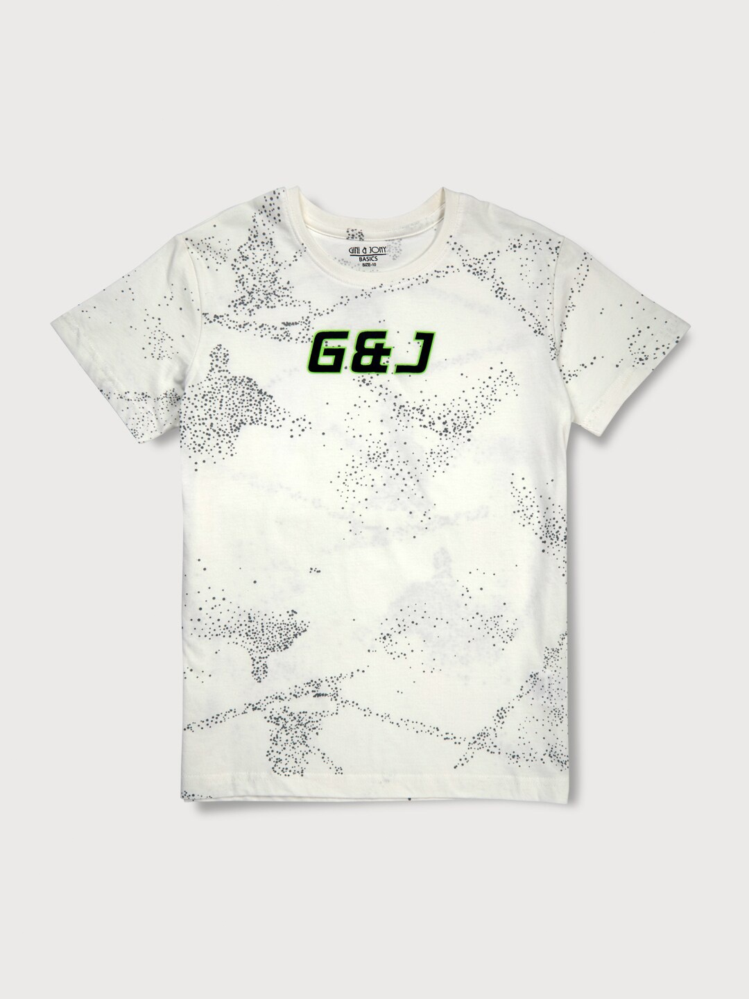 

Gini and Jony Boys Typography Printed Cotton T-shirt, White