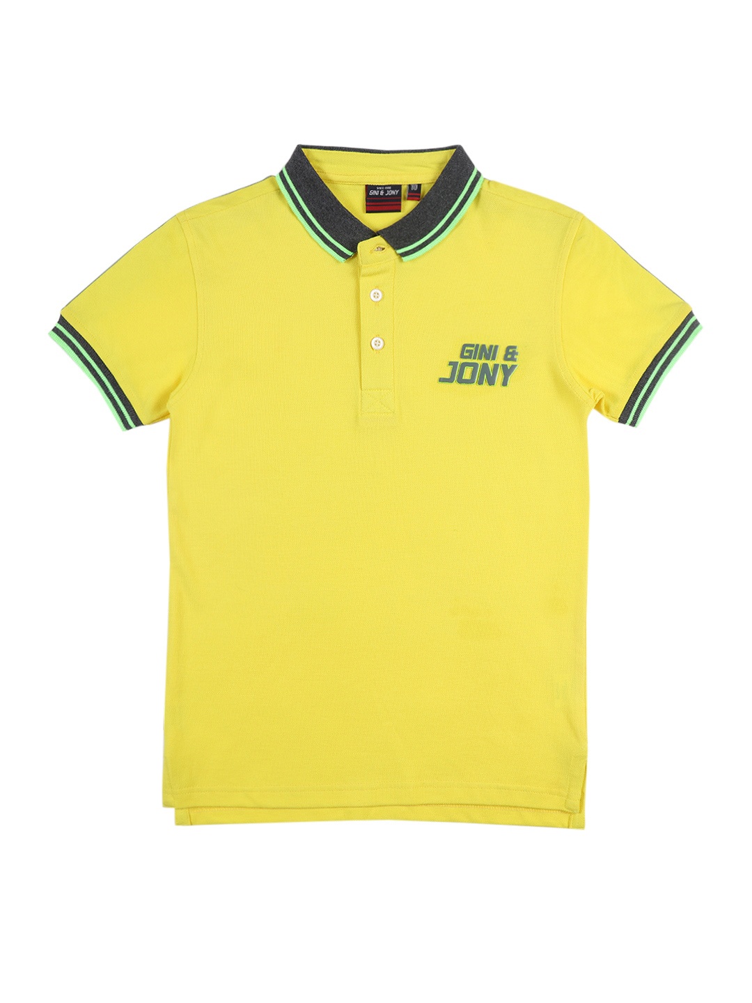 

Gini and Jony Boys Polo Collar Cotton T-shirt, Yellow