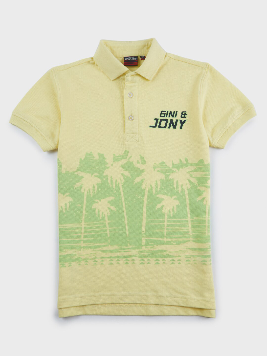 

Gini and Jony Boys Graphic Printed Cotton T-shirt, Yellow