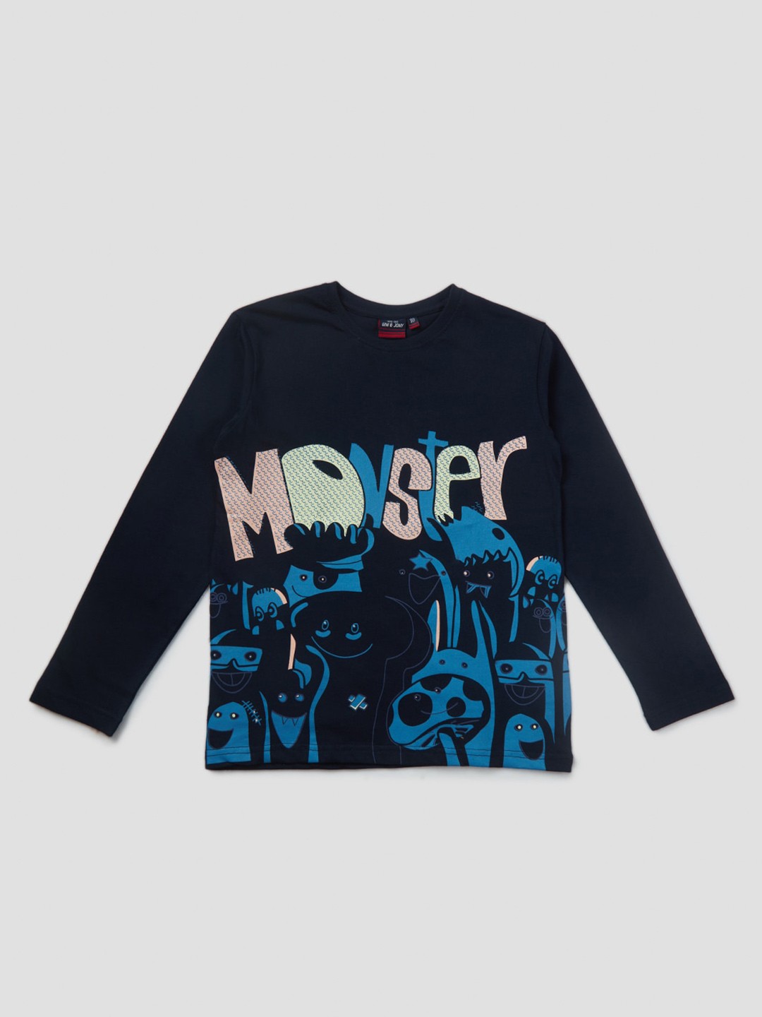 

Gini and Jony Boys Graphic Printed Cotton T-shirt, Blue