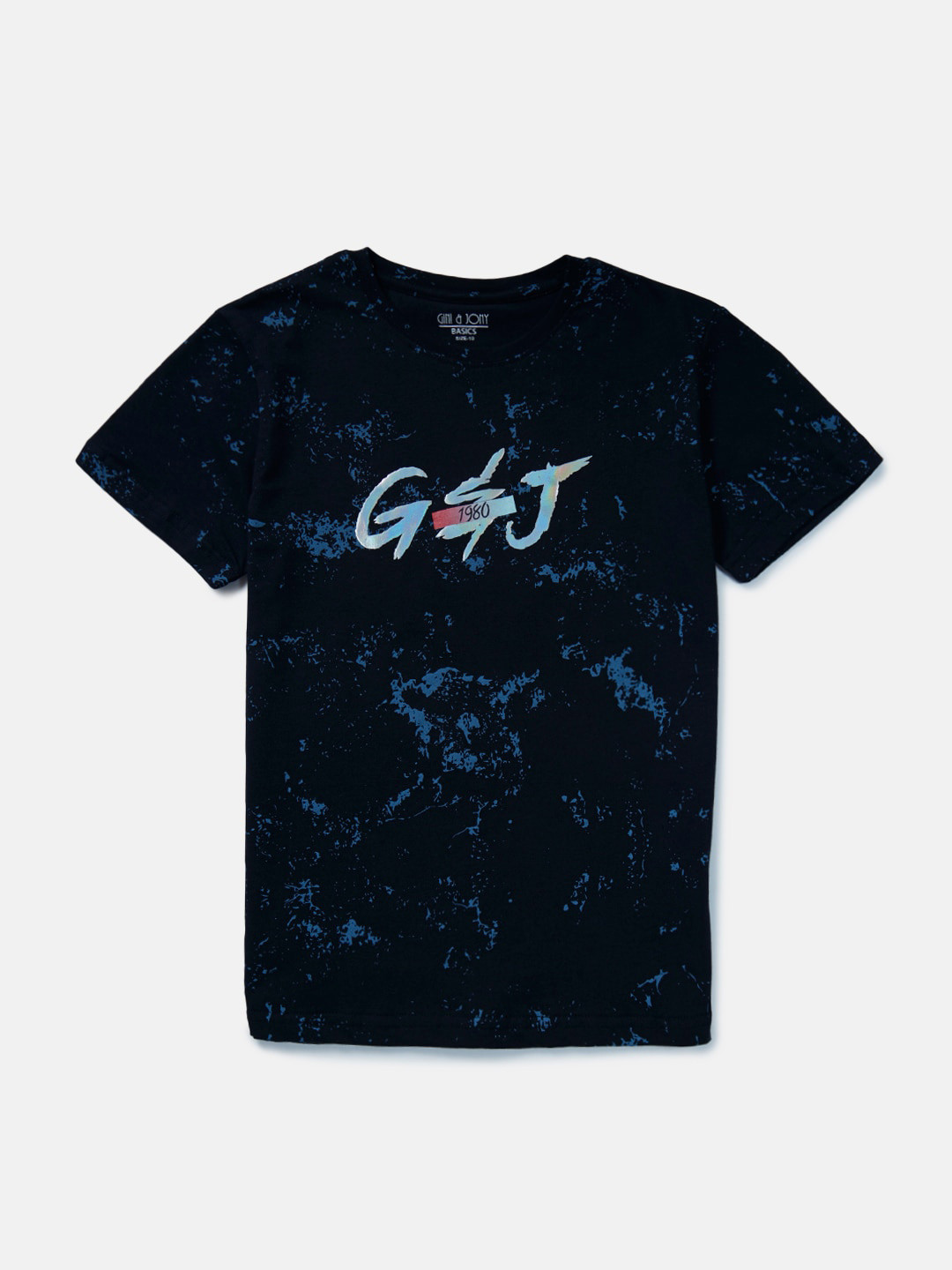 

Gini and Jony Boys Abstract Printed Cotton T-shirt, Navy blue