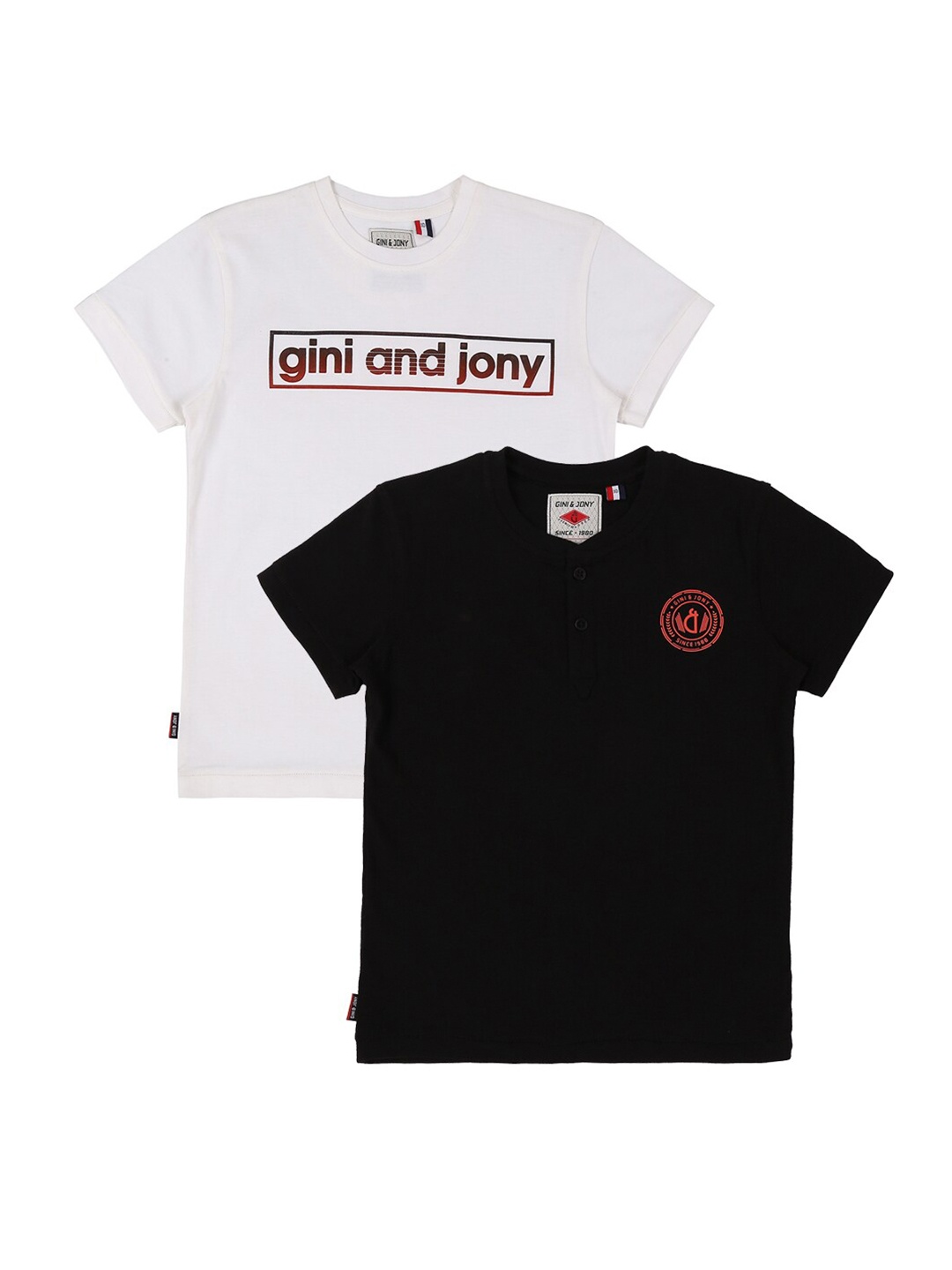 

Gini and Jony Boys Pack of 2 Cotton T-shirts, White