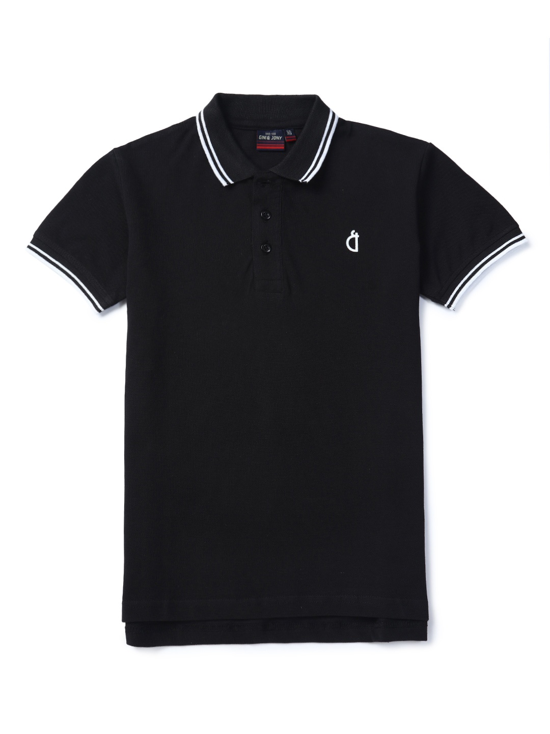 

Gini and Jony Boys Polo Collar Cotton T-shirt, Black
