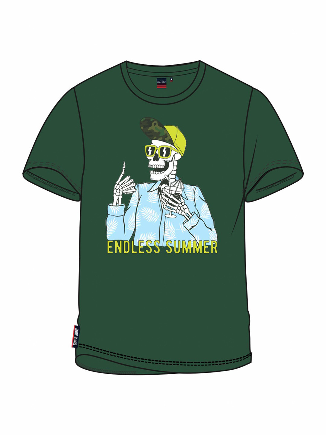 

Gini and Jony Infant Graphic Printed Cotton T-shirt, Olive