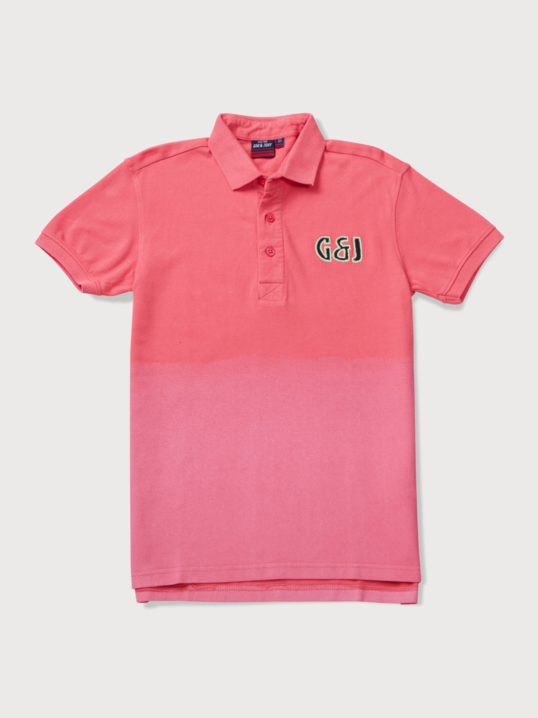 

Gini and Jony Boys Polo Collar Cotton T-shirt, Pink