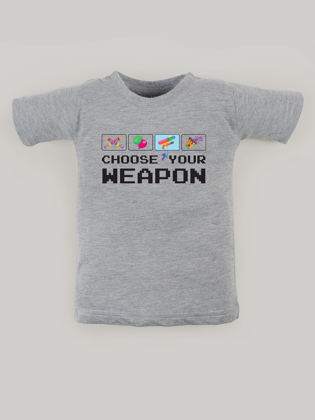 

FFLIRTYGO Kids Typography Printed Pure Cotton T-shirt, Grey