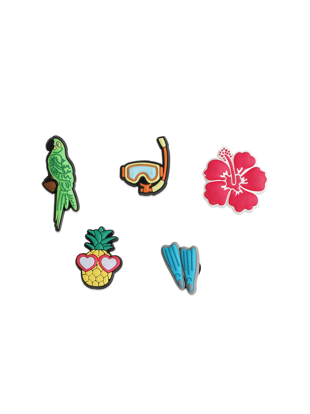 

Crocs Set Of 5 Tropical Resort Symbol Jibbitz Shoe Charms, Red