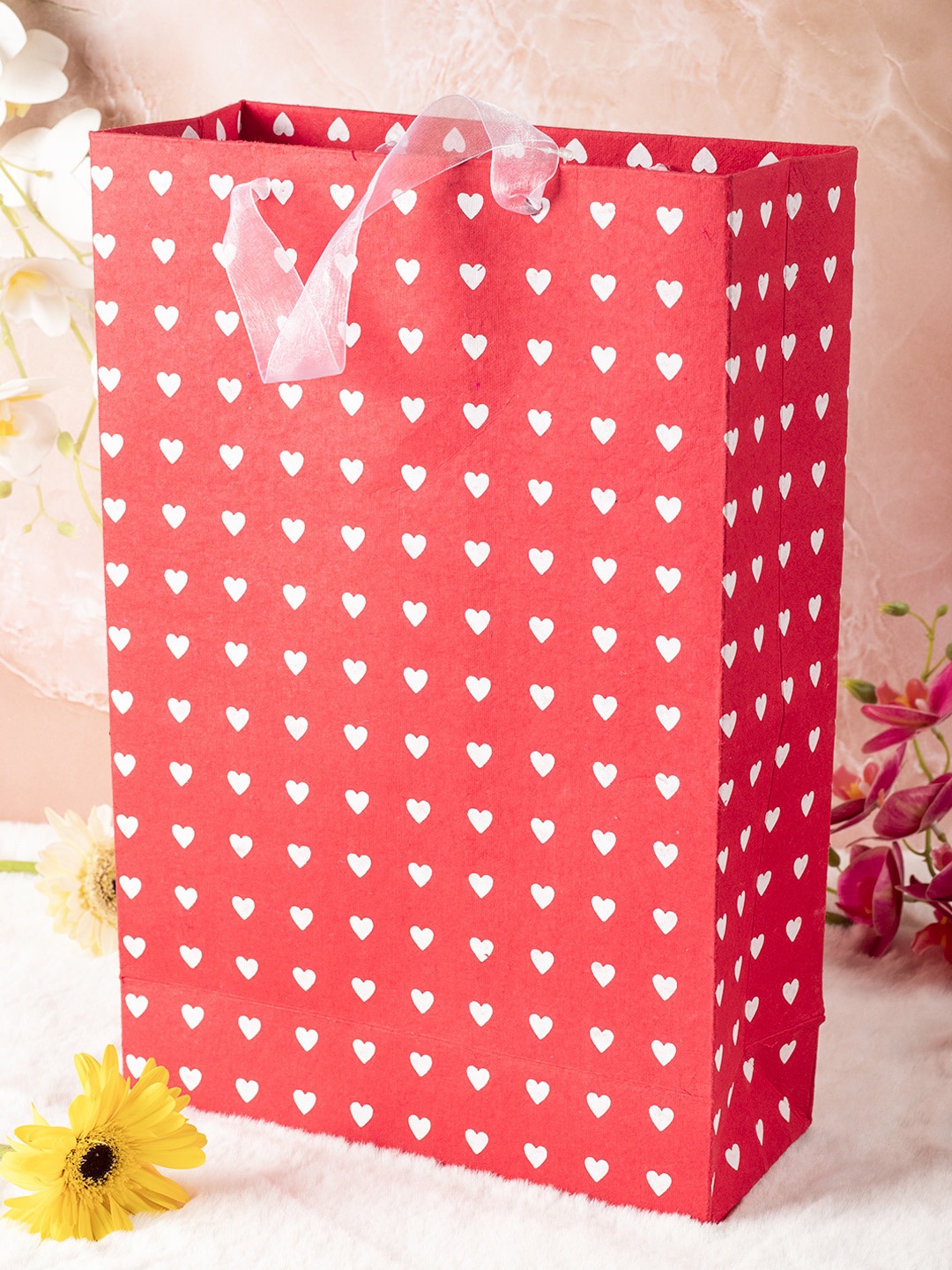 

MARKET99 Printed Valentine Day Gift Bag, Red