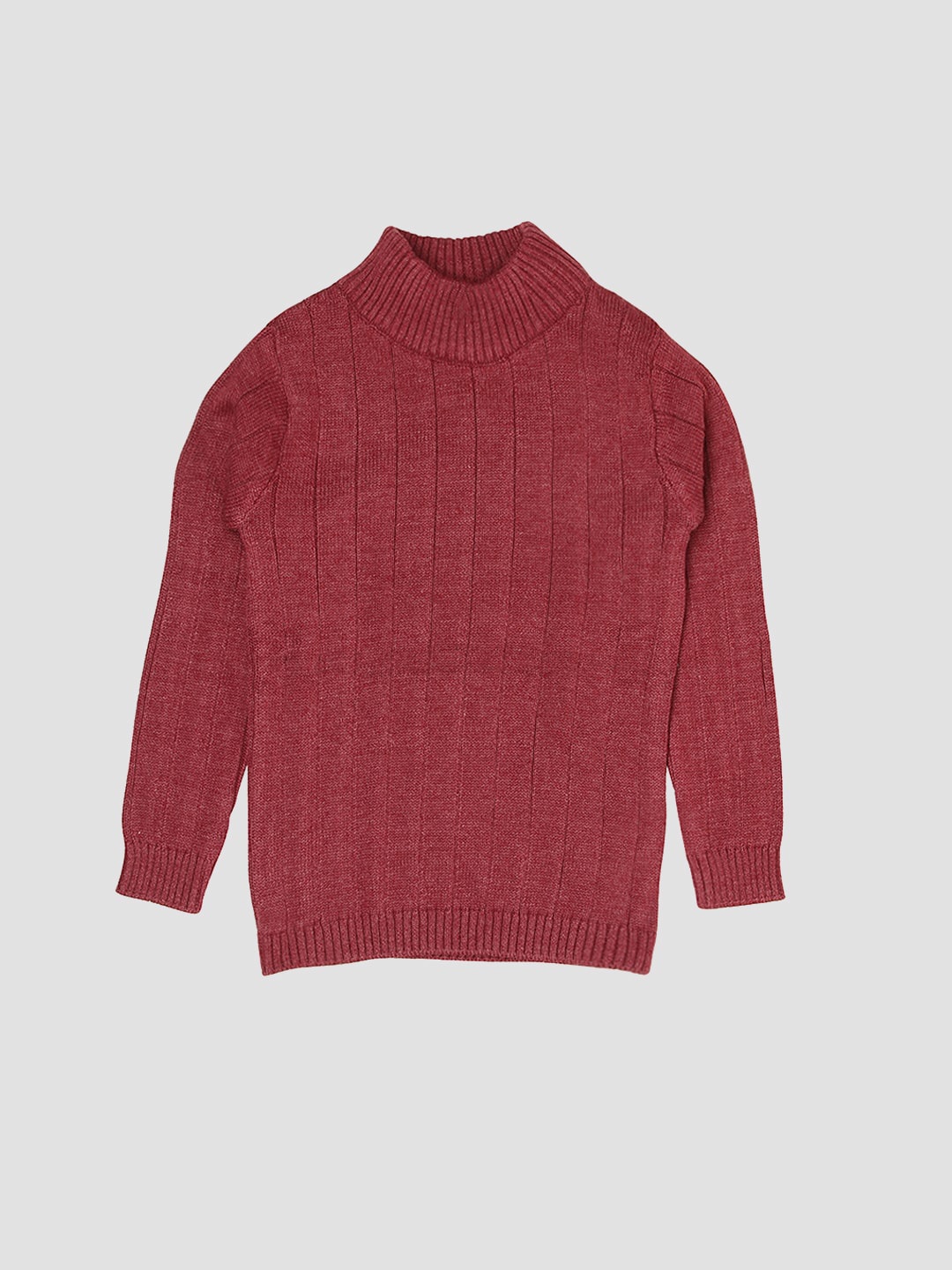 

PORTOBELLO Girls Turtle Neck Acrylic Ribbed Pullover, Maroon