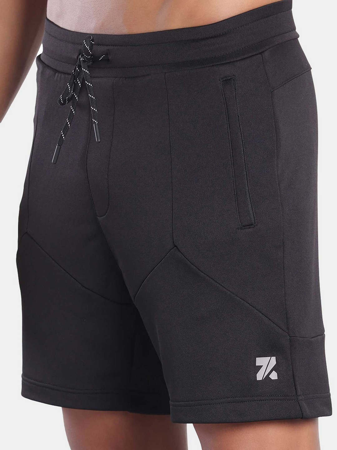

Zymrat Men Mid-Rise Sports Shorts, Black