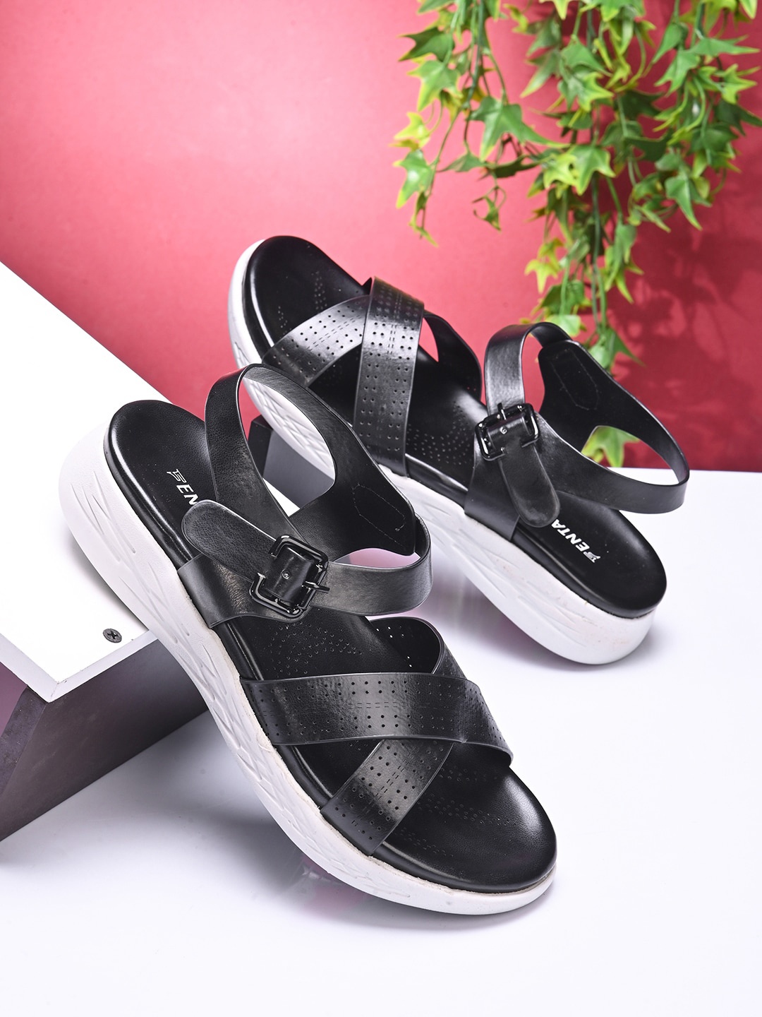 

Fentacia Textured Ultra-Light Comfort Heels, Black
