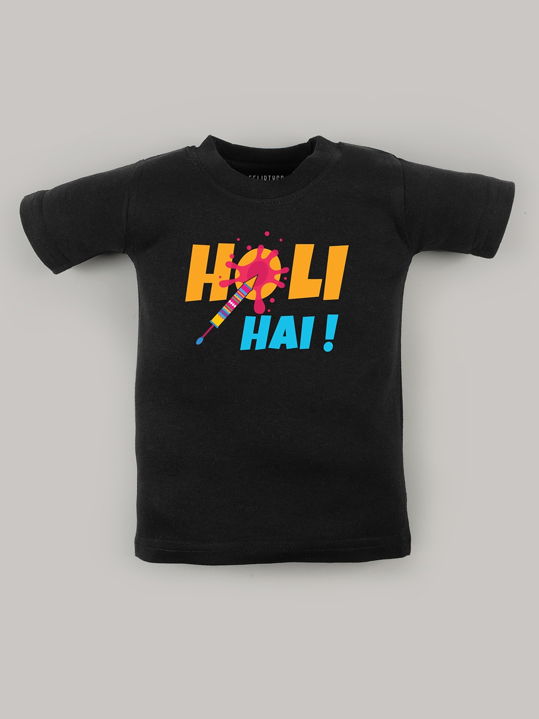 

FFLIRTYGO Kids Typography Printed Pure Cotton T-shirt, Black