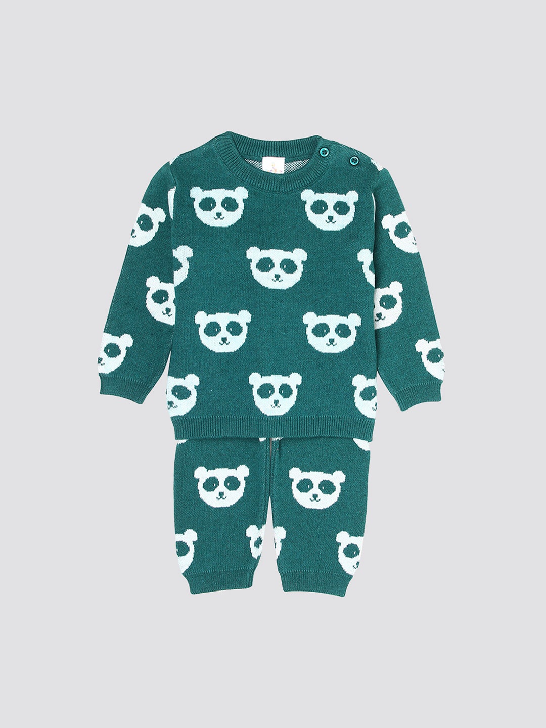 

PORTOBELLO Boys Conversational Printed Pullover Acrylic Sweater, Green