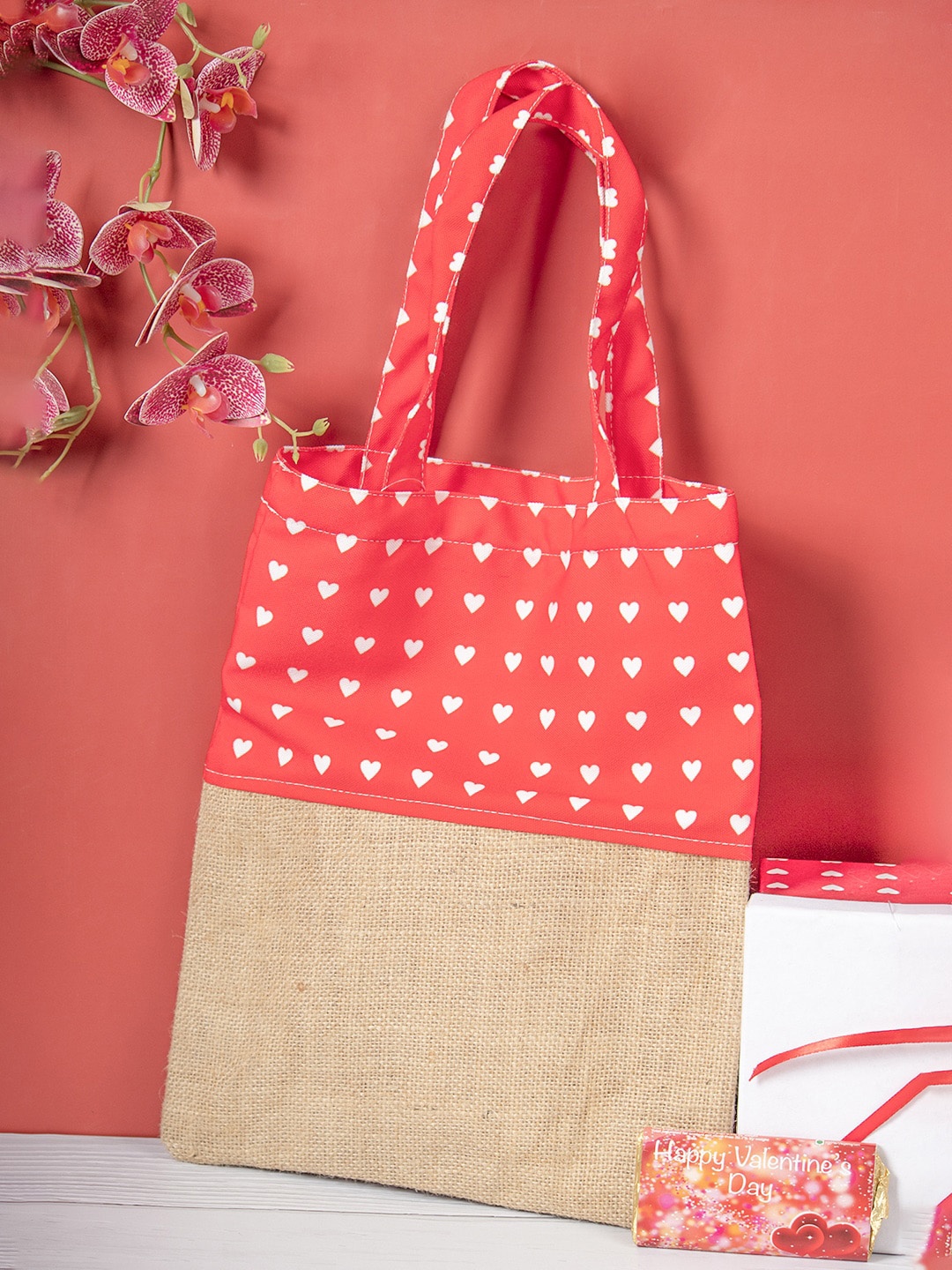 

MARKET99 Printed Oversized Shopper Handheld Bag, Red